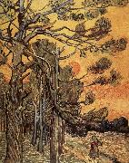 Pine trees against an evening Sky Vincent Van Gogh